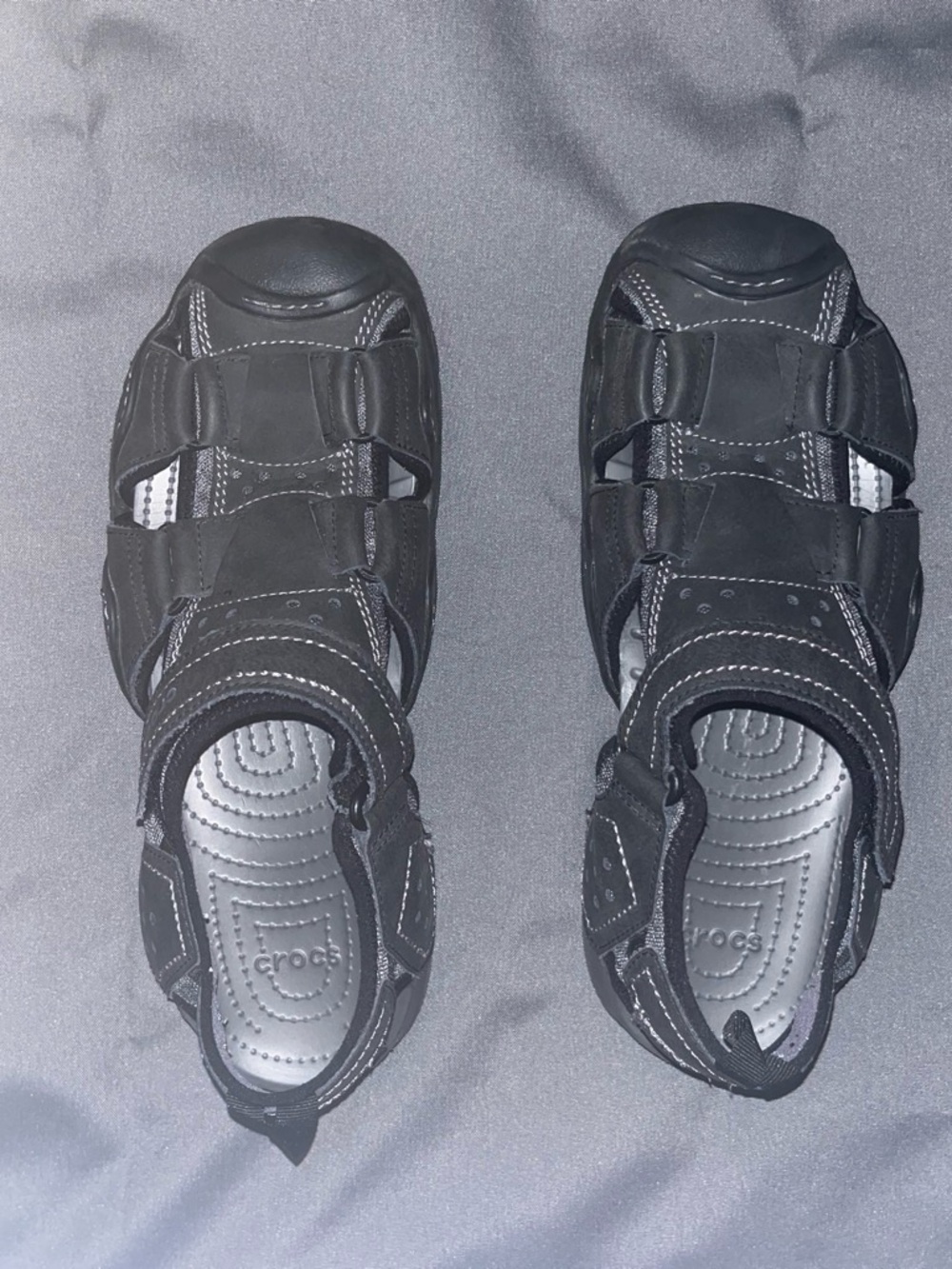 CROCS Men's Black Closed-Toe Sport Sandals